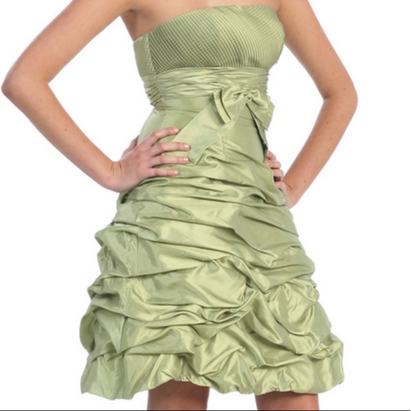 Lime green short birthday party homecoming dress - Picture 3 of 5